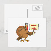 Funny Bestel een Pizza Thanksgiving Turkije Feestdagenkaart (Voorkant / Achterkant)