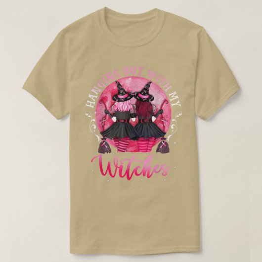 Funny Bestie Halloween Witch met m'n W T-shirt (Design voorkant)