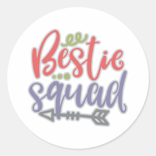 Funny Bestie Squad je vriendschapsoffertes Ronde Sticker