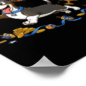 Funny Bet Hound Dreidel Menorah Hanukkah Kids Wome Poster (Hoek)