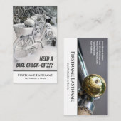 Funny bevroren fiets voor fietsenreparatiewinkels visitekaartje (Voorkant / Achterkant)