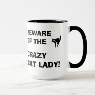 Funny Beware van de Crazy Cat Lady Mok