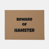 Funny "Beware van Hamster" Moderne Typografie Deurmat (Voorkant)