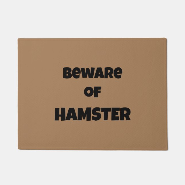 Funny "Beware van Hamster" Moderne Typografie Deurmat (Voorkant)