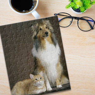 Funny BFF beste vrienden kitty cat Sheltie Legpuzzel
