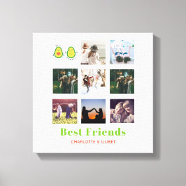 Funny BFF FOTO COLLAGE Gift Personalized AVOCADO Canvas Afdruk