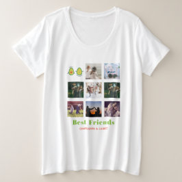 Funny BFF FOTO COLLAGE Gift Personalized AVOCADO Grote Maat T-shirt