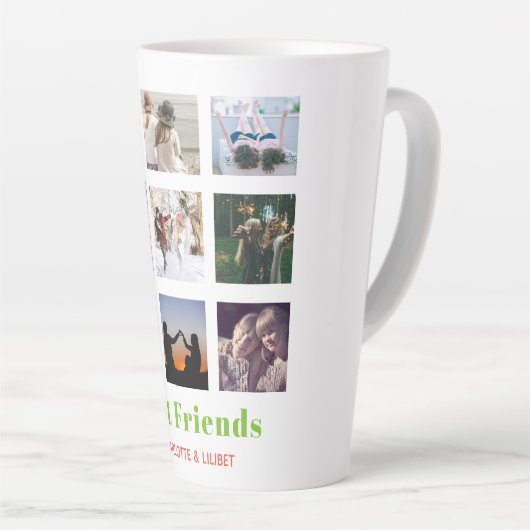 Funny BFF FOTO COLLAGE Gift Personalized AVOCADO Latte Mok (Rechterhoek)