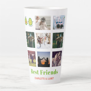 Funny BFF FOTO COLLAGE Gift Personalized AVOCADO Latte Mok