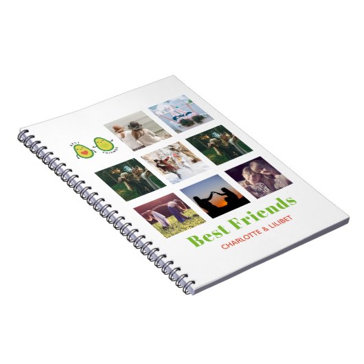 Funny BFF FOTO COLLAGE Gift Personalized AVOCADO Notitieboek (Rechterzijde)