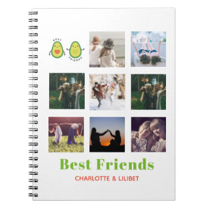 Funny BFF FOTO COLLAGE Gift Personalized AVOCADO Notitieboek