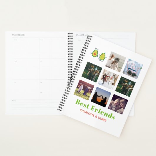 Funny BFF FOTO COLLAGE Gift Personalized AVOCADO Planner (Display)
