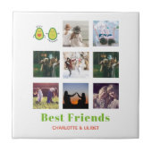 Funny BFF FOTO COLLAGE Gift Personalized AVOCADO Tegeltje (Voorkant)