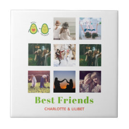 Funny BFF FOTO COLLAGE Gift Personalized AVOCADO Tegeltje