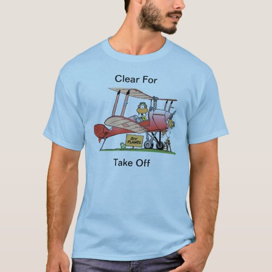 Funny Bi-Plane Cartoon Shirt (Voorkant)