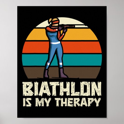 Funny Biathlon Winter Ski Skiing Fun Lovers Poster (Voorkant)