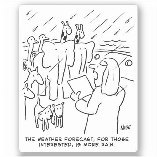 Funny Bible Study of Biblical Story of Noah's Ark Sticker (Voorkant)