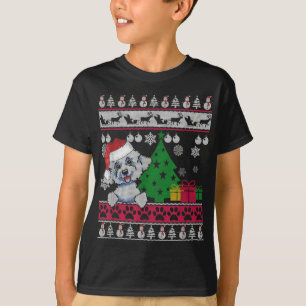 Funny Bichon Frise Kerstmis Ugly Sweater Dog Love T-shirt