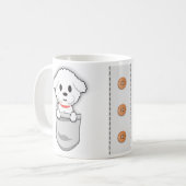 Funny Bichon Frisé Pocket Design Hondenliefhebber  Koffiemok (Voorkant links)