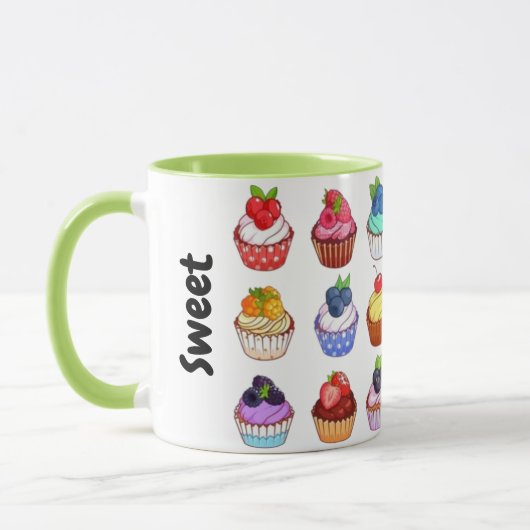 Funny bicolour cupcake coffee mug mok (Links)