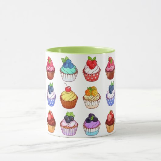 Funny bicolour cupcake coffee mug mok (Midden)
