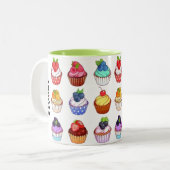 Funny bicolour cupcake coffee mug mok (Voorkant links)