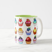 Funny bicolour cupcake coffee mug mok (Voorkant rechts)