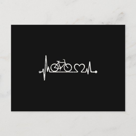 Funny Bicycle Cycling Heartbeat Briefkaart (Voorkant)