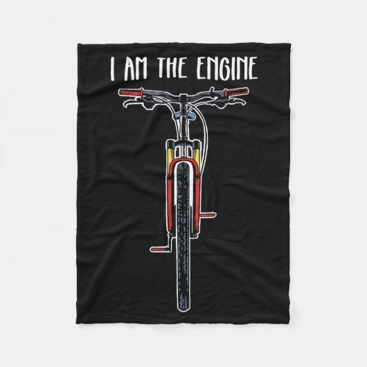 Funny Bicycle I Am The Engine Fleece Deken (Voorkant)