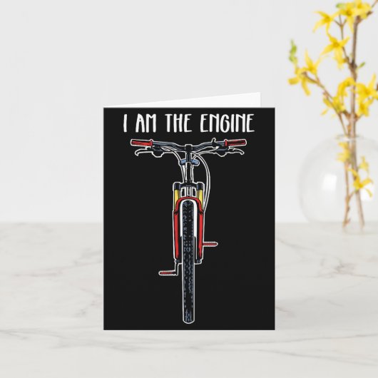 Funny Bicycle I Am The Engine  Kaart (Gele Bloem)