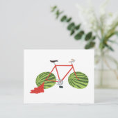 Funny Bicycle met Watermeloen Wheels Briefkaart (Staand voorkant)