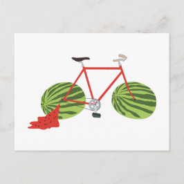 Funny Bicycle met Watermeloen Wheels Briefkaart