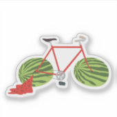Funny Bicycle met Watermeloen Wheels Sticker (Voorkant)