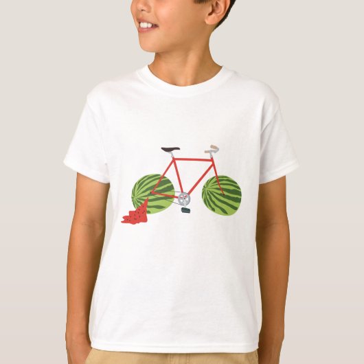 Funny Bicycle met Watermeloen Wheels T-shirt (Voorkant)
