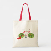 Funny Bicycle met Watermeloen Wheels Tote Bag (Achterkant)