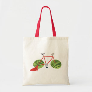 Funny Bicycle met Watermeloen Wheels Tote Bag