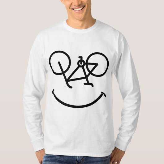 Funny Bicycle Smile Quotes Bike Smiling Face Biker T-shirt (Voorkant)
