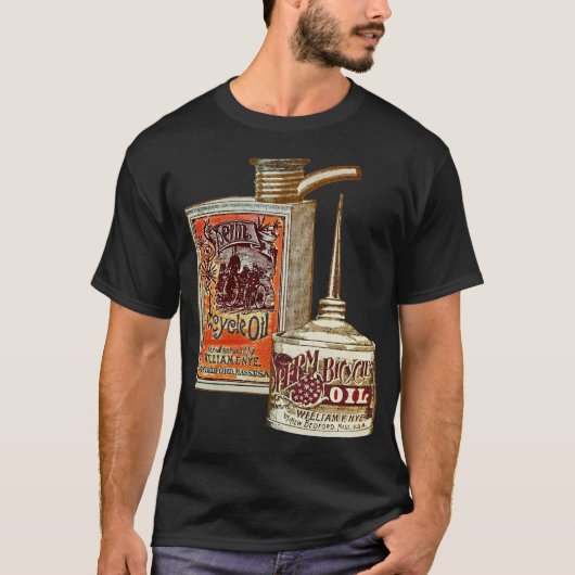 Funny Bicycle  Sperm Oil Cans Bicycling T-shirt (Voorkant)