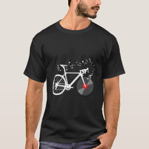 Funny Bicycle Vinyl Record Player Muzieknoten Gift T-shirt