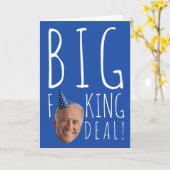 Funny Biden Birthday: Big F-ing Deal Kaart (Gele Bloem)