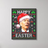 Funny Biden Confused Happy Easter Ugly Christmas Canvas Afdruk (Voorkant)