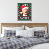Funny Biden Confused Happy Easter Ugly Christmas Canvas Afdruk (Insitu (Slaapkamer))