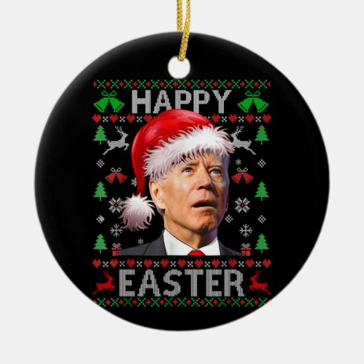 Funny Biden Confused Happy Easter Ugly Christmas T Keramisch Ornament (Voorkant)