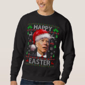 Funny Biden Confused Happy Easter Ugly Christmas T Trui (Voorkant)