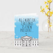 Funny Biden Kerstmis: Alles wat ik wil voor Kerstm Kaart (Gele Bloem)