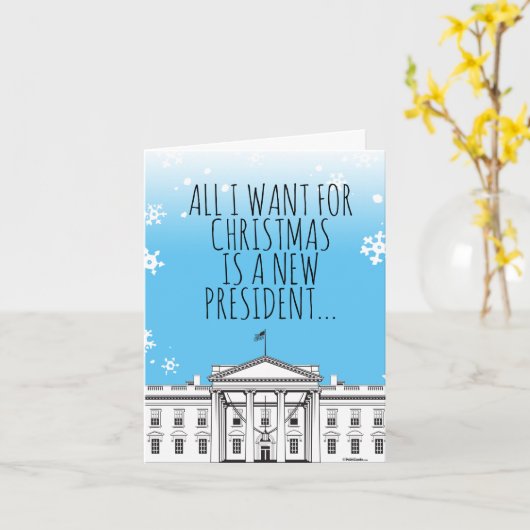 Funny Biden Kerstmis: Alles wat ik wil voor Kerstm Kaart (Gele Bloem)