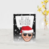 Funny Biden-kerstmis: Sleigh Ridin' met Biden Kaart (Gele Bloem)