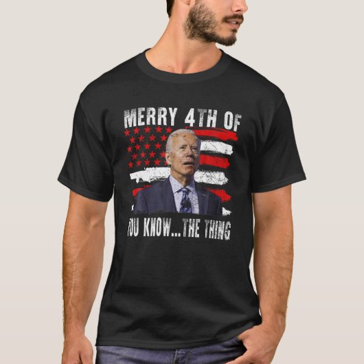 Funny Biden verwarde Merry Happy 4th van je kent T T-shirt (Voorkant)