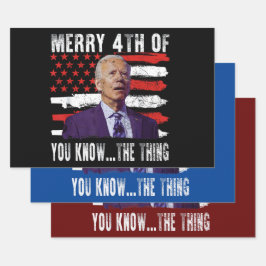 Funny Biden verwarde Merry Happy 4th van je weet Inpakpapier Vel