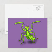 Funny biding mantis cartoon briefkaart (Voorkant / Achterkant)